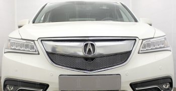 4 299 р. Защитная сетка решетки радиатора Стрелка 11 Премиум (алюминий)  Acura MDX  YD3 (2013-2016) дорестайлинг (Цвет: черный)  с доставкой в г. Пермь. Увеличить фотографию 2