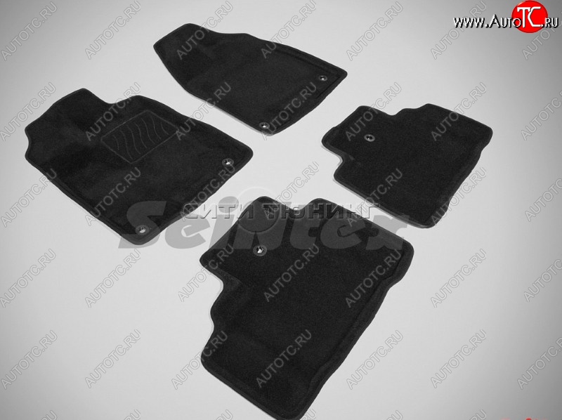 4 349 р. Коврики в салон текстильные Seintex (3D, чёрные) Acura MDX YD3 дорестайлинг (2013-2016)  с доставкой в г. Пермь