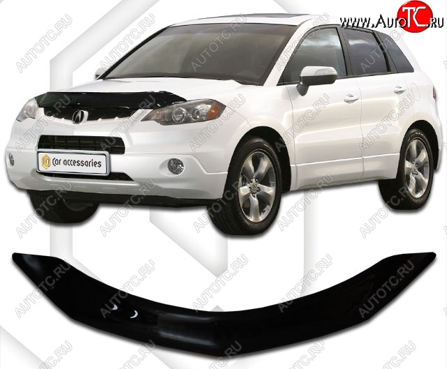 2 199 р. Дефлектор капота CA-Plastic  Acura RDX  TB1, TB2 (2006-2009) дорестайлинг (Classic черный, Без надписи)  с доставкой в г. Пермь