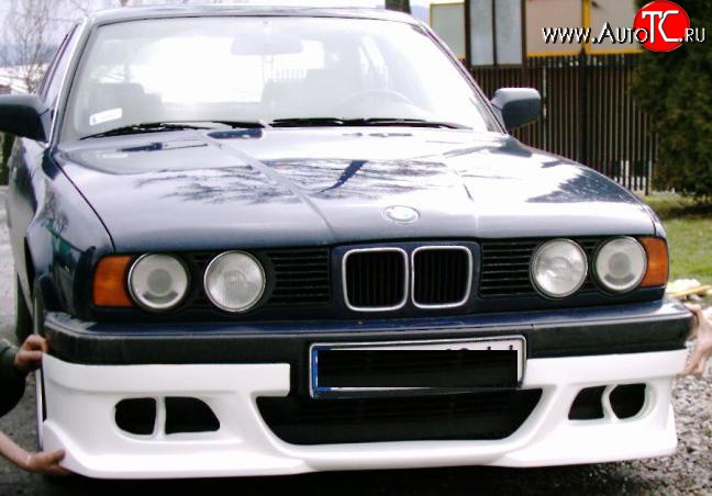 3 399 р. Накладка переднего бампера Street BMW 5 серия E34 седан дорестайлинг (1988-1994) (стеклопластик жёсткий, Неокрашенная)  с доставкой в г. Пермь