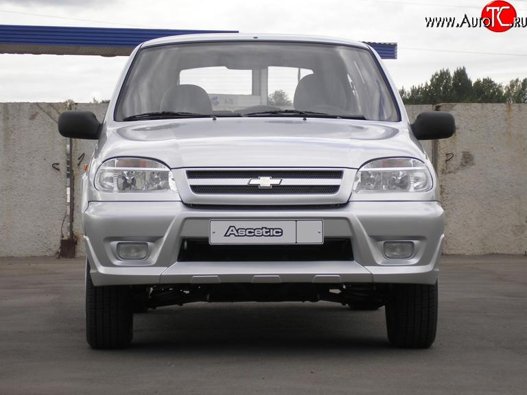 4 799 р. Передний бампер Аскет Chevrolet Niva 2123 дорестайлинг (2002-2008) (Неокрашенный)  с доставкой в г. Пермь