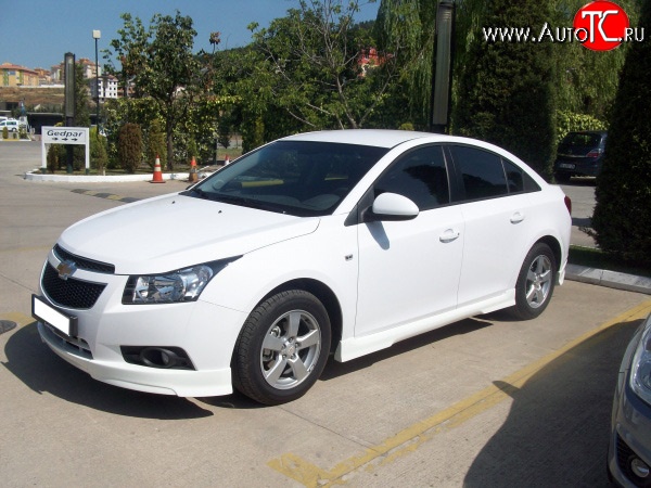 3 899 р. Пороги накладки Sport Style Chevrolet Cruze J300 седан рестайлинг (2012-2015) (Неокрашенные)  с доставкой в г. Пермь
