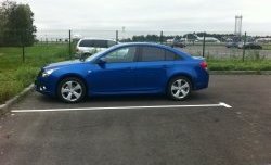 4 199 р. Пороги накладки Z-Line Chevrolet Cruze J300 седан рестайлинг (2012-2015) (Неокрашенные)  с доставкой в г. Пермь. Увеличить фотографию 2