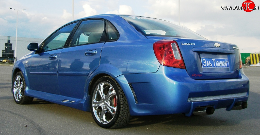 3 449 р. Задний бампер Крестоносец Chevrolet Lacetti седан (2002-2013) (Неокрашенный)  с доставкой в г. Пермь