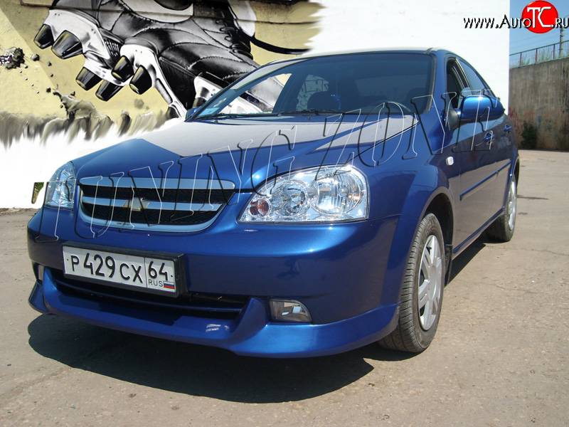 2 399 р. Накладка переднего бампера Tuning Zone Chevrolet Lacetti седан (2002-2013) (Неокрашенная)  с доставкой в г. Пермь