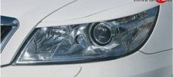 859 р. Реснички на фары СТ Skoda Octavia A5 рестайлинг универсал (2008-2013) (Неокрашенные)  с доставкой в г. Пермь. Увеличить фотографию 5