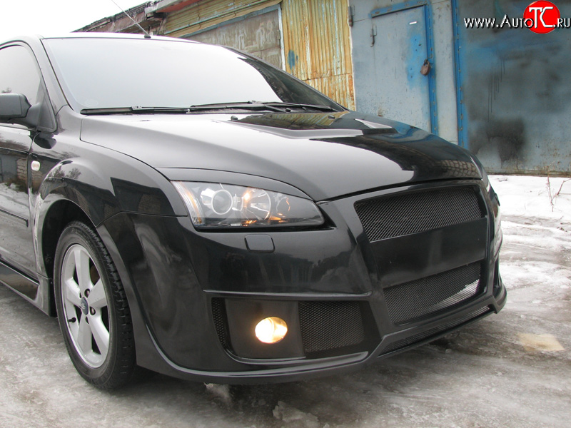 7 799 р. Передний бампер Bomb-Style Ford Focus 2  седан дорестайлинг (2004-2008) (Без центрального проёма под гос.номер, Неокрашенный)  с доставкой в г. Пермь