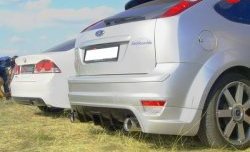 7 799 р. Юбка-диффузор заднего бампера Sport Ford Focus 2 хэтчбэк 3 дв. дорестайлинг (2004-2007) (Неокрашенная)  с доставкой в г. Пермь. Увеличить фотографию 2