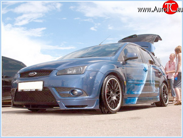 4 999 р. Накладка переднего стайлингового (кабри) бампера Sport Ford Focus 2 хэтчбэк 3 дв. дорестайлинг (2004-2007) (Неокрашенная)  с доставкой в г. Пермь
