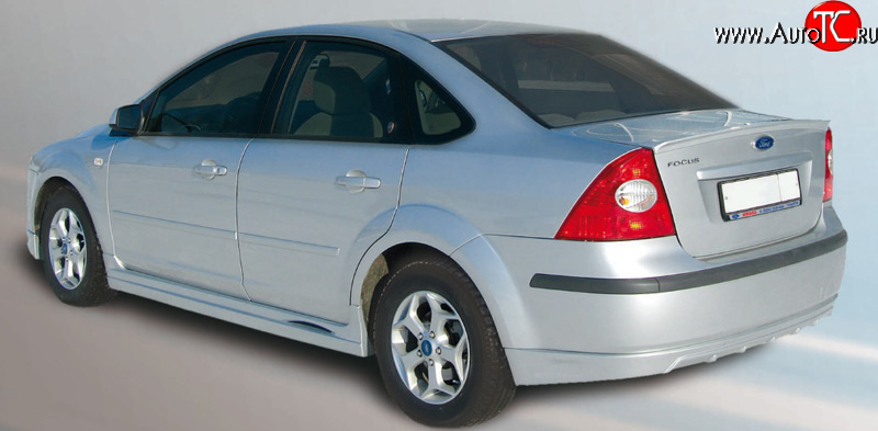 4 999 р. Накладка заднего бампера FT Ford Focus 2  седан дорестайлинг (2004-2008) (Неокрашенная)  с доставкой в г. Пермь