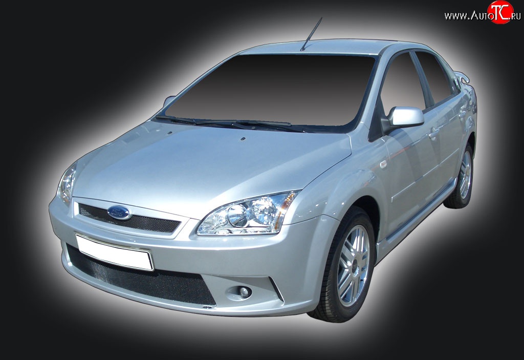 6 499 р. Передний бампер GT Dynamics Ford Focus 2  седан дорестайлинг (2004-2008) (Неокрашенный)  с доставкой в г. Пермь