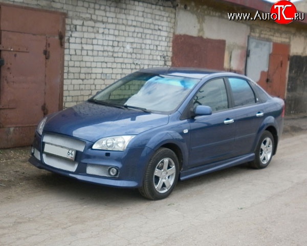 8 349 р. Пороги накладки M-VRS Ford Focus 2 седан рестайлинг (2007-2011) (Неокрашенные)  с доставкой в г. Пермь