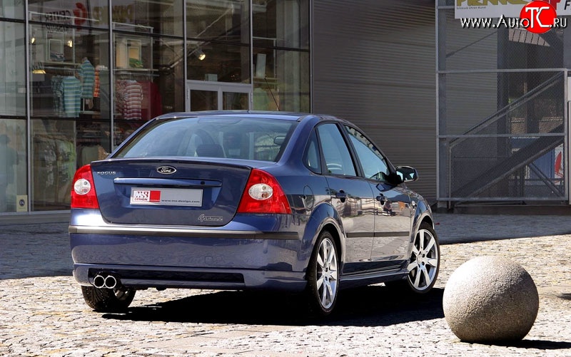 5 699 р. Накладка бампера MS Ford Focus 2  седан дорестайлинг (2004-2008) (Неокрашенная)  с доставкой в г. Пермь