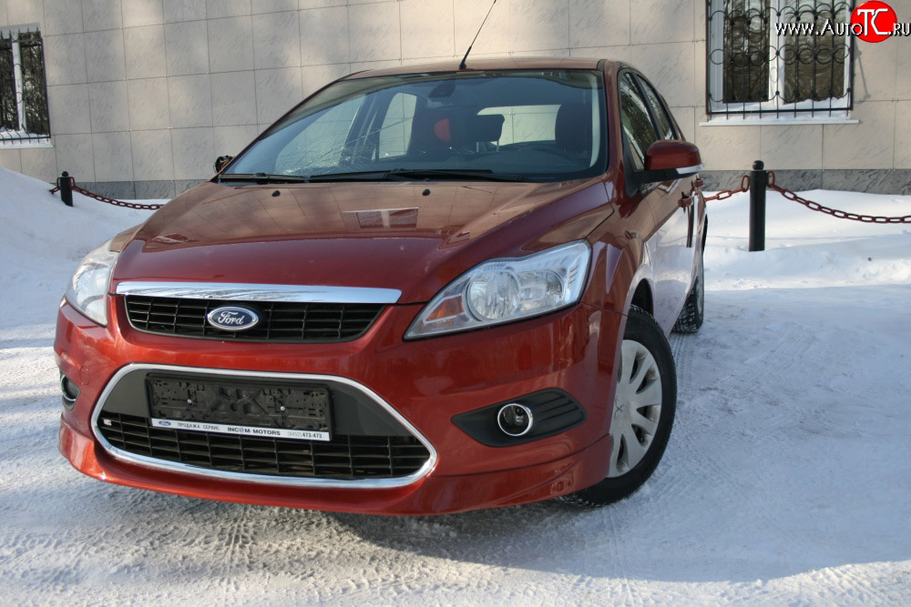 3 779 р. Накладка переднего бампера AutoTC Ford Focus 2 универсал рестайлинг (2007-2011) (Неокрашенная)  с доставкой в г. Пермь