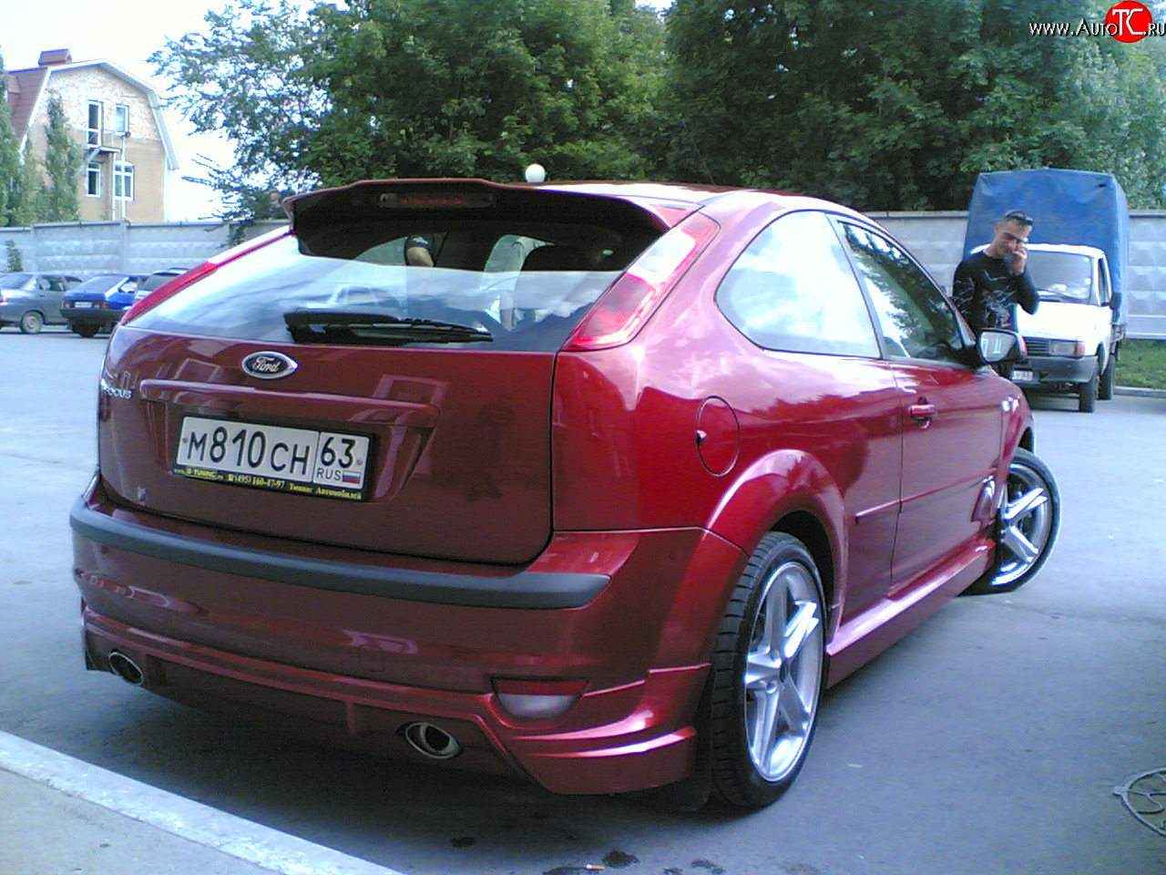 8 499 р. Накладка Снайпер на задний бампер  Ford Focus  2 (2004-2008) хэтчбэк 3 дв. дорестайлинг, хэтчбэк 5 дв. дорестайлинг (Неокрашенная)  с доставкой в г. Пермь
