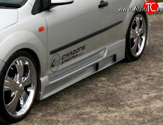 5 599 р. Пороги накладки CarZone Futura Ford Focus 2 седан рестайлинг (2007-2011) (Неокрашенные)  с доставкой в г. Пермь