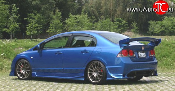 5 899 р. Пороги накладки Bomex Style Honda Civic FD седан дорестайлинг (2005-2008) (Неокрашенные)  с доставкой в г. Пермь