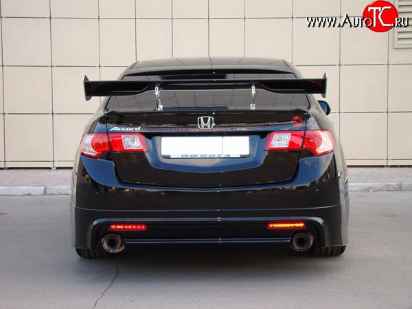 9 399 р. Юбка заднего бампера MUGEN Honda Accord 8 CU седан дорестайлинг (2008-2011) (Неокрашенная)  с доставкой в г. Пермь