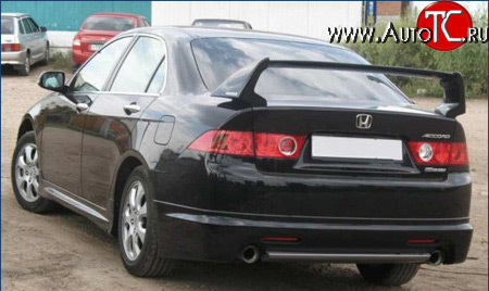 7 199 р. Накладка заднего бампера Mugen Style  Honda Accord  7 CL (2005-2008) седан рестайлинг (Неокрашенная)  с доставкой в г. Пермь