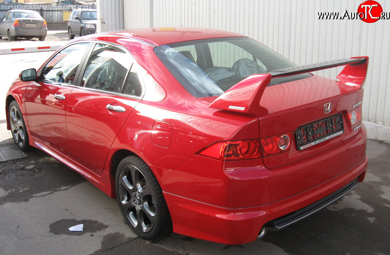 7 199 р. Накладка заднего бампера Mugen Style  Honda Accord  7 CL (2002-2005) седан дорестайлинг (Неокрашенная)  с доставкой в г. Пермь