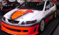 15 999 р. Передний бампер Mugen Style  Honda Accord  7 CL (2002-2005) седан дорестайлинг (Без сетки, Неокрашенный)  с доставкой в г. Пермь. Увеличить фотографию 2