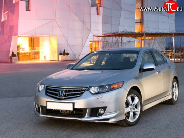6 199 р. Накладка переднего бампера Type-S Honda Accord 8 CU седан дорестайлинг (2008-2011) (Неокрашенная)  с доставкой в г. Пермь