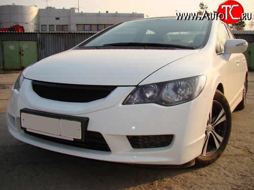 4 599 р. Решётка радиатора Mugen Style  Honda Civic  FD (2009-2011) седан рестайлинг (Неокрашенная)  с доставкой в г. Пермь
