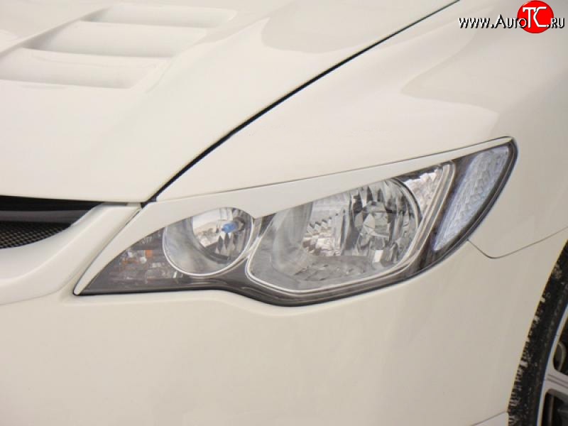 1 149 р. Реснички Mugen v2 на фары Honda Civic FD седан дорестайлинг (2005-2008) (Неокрашенные)  с доставкой в г. Пермь
