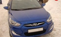 619 р. Реснички Sport V1 Hyundai Solaris RBr седан дорестайлинг (2010-2014) (Неокрашенные)  с доставкой в г. Пермь. Увеличить фотографию 3