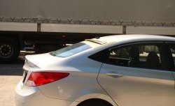 3 299 р. Козырёк на заднее лобовое стекло Sport  Hyundai Solaris  RBr (2010-2017) седан дорестайлинг, седан рестайлинг (Неокрашенный)  с доставкой в г. Пермь. Увеличить фотографию 2