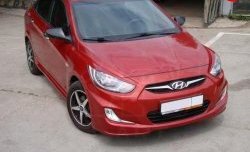 Накладка Sport на передний бампер Hyundai Solaris  RBr (2010-2014) седан дорестайлинг, хэтчбэк дорестайлинг