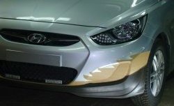 4 399 р. Накладка Sport на передний бампер Hyundai Solaris RBr седан дорестайлинг (2010-2014) (Неокрашенная)  с доставкой в г. Пермь. Увеличить фотографию 4