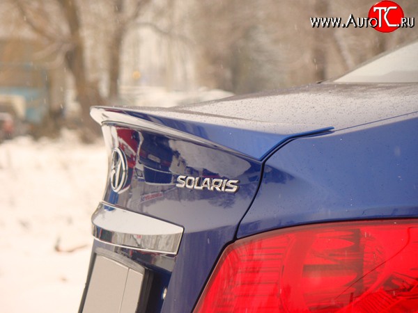 3 299 р. Лип спойлер Sport  Hyundai Solaris  RBr (2010-2017) седан дорестайлинг, седан рестайлинг (Неокрашенный)  с доставкой в г. Пермь