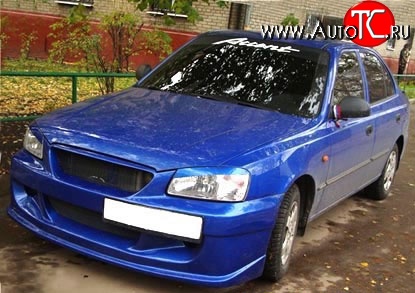7 499 р. Передний бампер ATH New Hyundai Accent 2 LC седан дорестайлинг (ТагАЗ) (1999-2012) (Неокрашенный)  с доставкой в г. Пермь