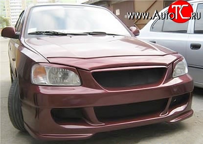 7 349 р. Передний бампер ATH Hyundai Accent 2 LC седан дорестайлинг (ТагАЗ) (1999-2012) (Неокрашенный)  с доставкой в г. Пермь
