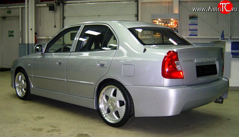 2 549 р. Пороги накладки ATH-classic Hyundai Accent 2 LC седан дорестайлинг (ТагАЗ) (1999-2012) (Неокрашенные)  с доставкой в г. Пермь