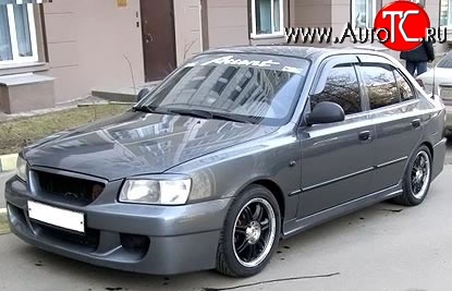 4 699 р. Передний бампер ATH-classic Hyundai Accent 2 LC седан дорестайлинг (ТагАЗ) (1999-2012) (Неокрашенный)  с доставкой в г. Пермь