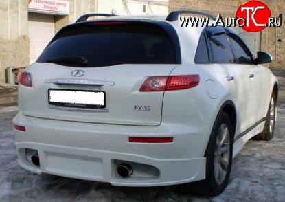 10 599 р. Накладка заднего бампера FX-Design INFINITI FX35 S50 дорестайлинг (2002-2005) (Неокрашенная)  с доставкой в г. Пермь