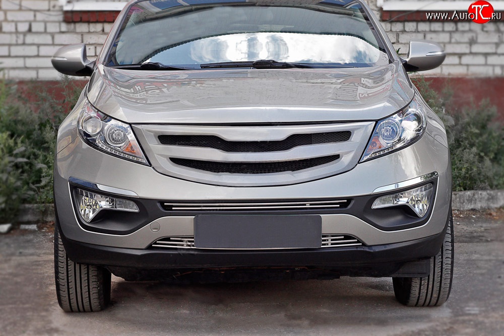 5 349 р. Решётка радиатора RA V2  KIA Sportage  3 SL (2010-2016) дорестайлинг, рестайлинг (С сеткой металлик, Неокрашенная)  с доставкой в г. Пермь