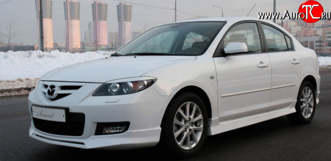 6 949 р. Накладка переднего бампера Sunset Mazda 3/Axela BK дорестайлинг седан (2003-2006) (Неокрашенная)  с доставкой в г. Пермь