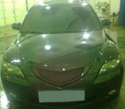 3 189 р. Решётка радиатора Sport (дорестайлинг) Mazda 3/Axela BK дорестайлинг седан (2003-2006) (Неокрашенная)  с доставкой в г. Пермь. Увеличить фотографию 2