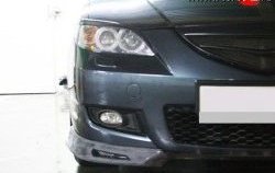 2 309 р. Комплект клыков Sport-V2 на передний бампер автомобиля  Mazda 3/Axela  BK (2003-2006) дорестайлинг седан (Неокрашенная)  с доставкой в г. Пермь. Увеличить фотографию 3