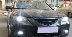 3 189 р. Решётка радиатора (рестайл) Style (полоска)  Mazda 3/Axela  BK (2006-2009) рестайлинг седан (Неокрашенная)  с доставкой в г. Пермь. Увеличить фотографию 4