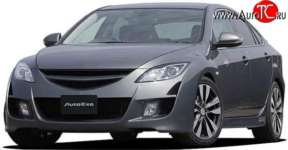 6 649 р. Передний бампер AutoExq Mazda 6 GH дорестайлинг универсал (2007-2010) (Неокрашенный)  с доставкой в г. Пермь