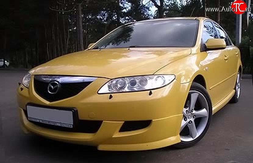 7 349 р. Накладка переднего бампера AERO Mazda 6 GG седан дорестайлинг (2002-2005) (Неокрашенная)  с доставкой в г. Пермь