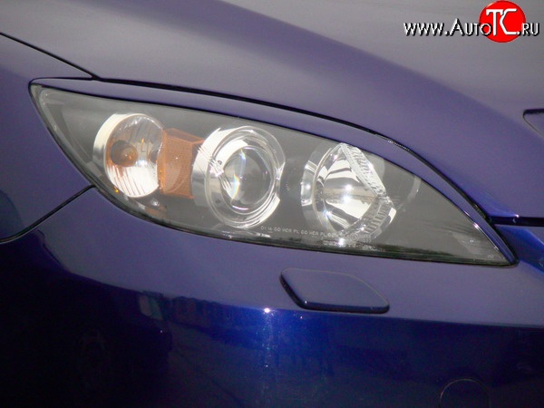 1 149 р. Реснички Sport V3 на фары  Mazda 3/Axela  BK (2006-2009) рестайлинг, хэтчбэк (Неокрашенные)  с доставкой в г. Пермь