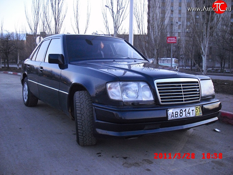 4 499 р. Накладка переднего бампера Elegance Mercedes-Benz E-Class W124 седан дорестайлинг (1984-1993)  с доставкой в г. Пермь