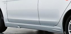 3 599 р. Пороги накладки Elegance Mitsubishi Lancer 10 CY седан дорестайлинг (2007-2010) (Неокрашенные)  с доставкой в г. Пермь. Увеличить фотографию 2