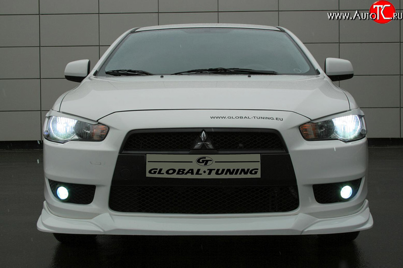 699 р. Реснички Mitsubishi Global-Tuning  Mitsubishi Lancer  10 CY (2007-2017) седан дорестайлинг, хэтчбэк дорестайлинг, седан рестайлинг, хэтчбек 5 дв рестайлинг (Неокрашенные)  с доставкой в г. Пермь