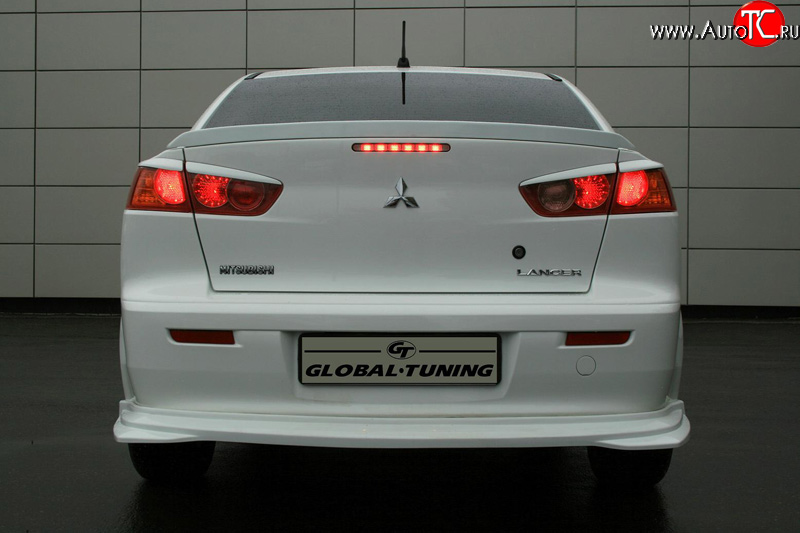 4 749 р. Накладка заднего бампера Mitsubishi Global-Tuning Mitsubishi Lancer 10 CY седан рестайлинг (2011-2017) (Неокрашенная)  с доставкой в г. Пермь